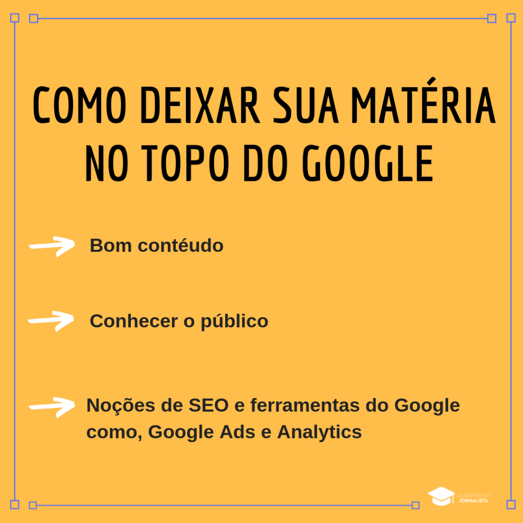 Como deixar sua matéria no topo do Google