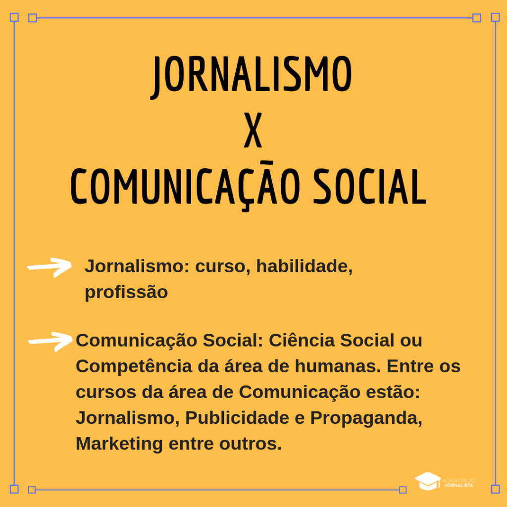 Diferença entre Jornalismo e Comunicação Social