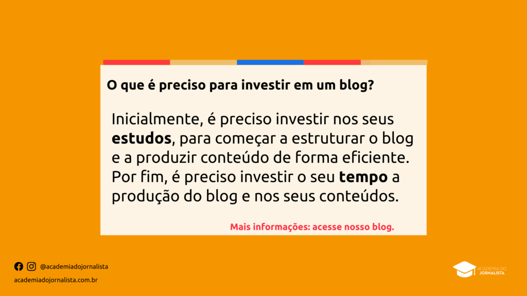 O que é preciso para investir em um blog?